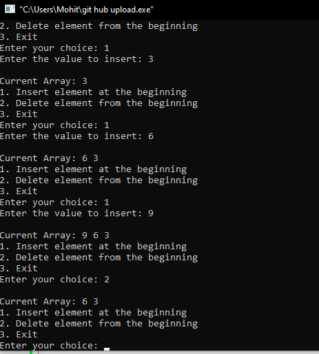 GitHub - DikshaMeena03/expt-4-insertion-and-deletion-of-element-at-begining