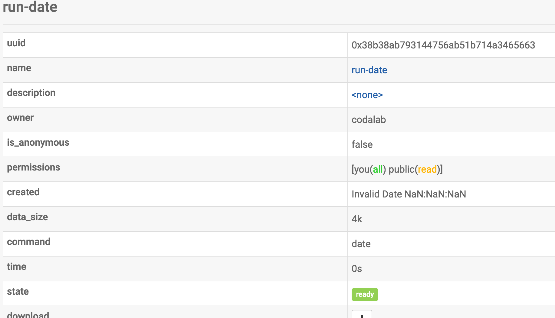 [Bug v0.5.14] Invalid datetime in created field on dev environment ...