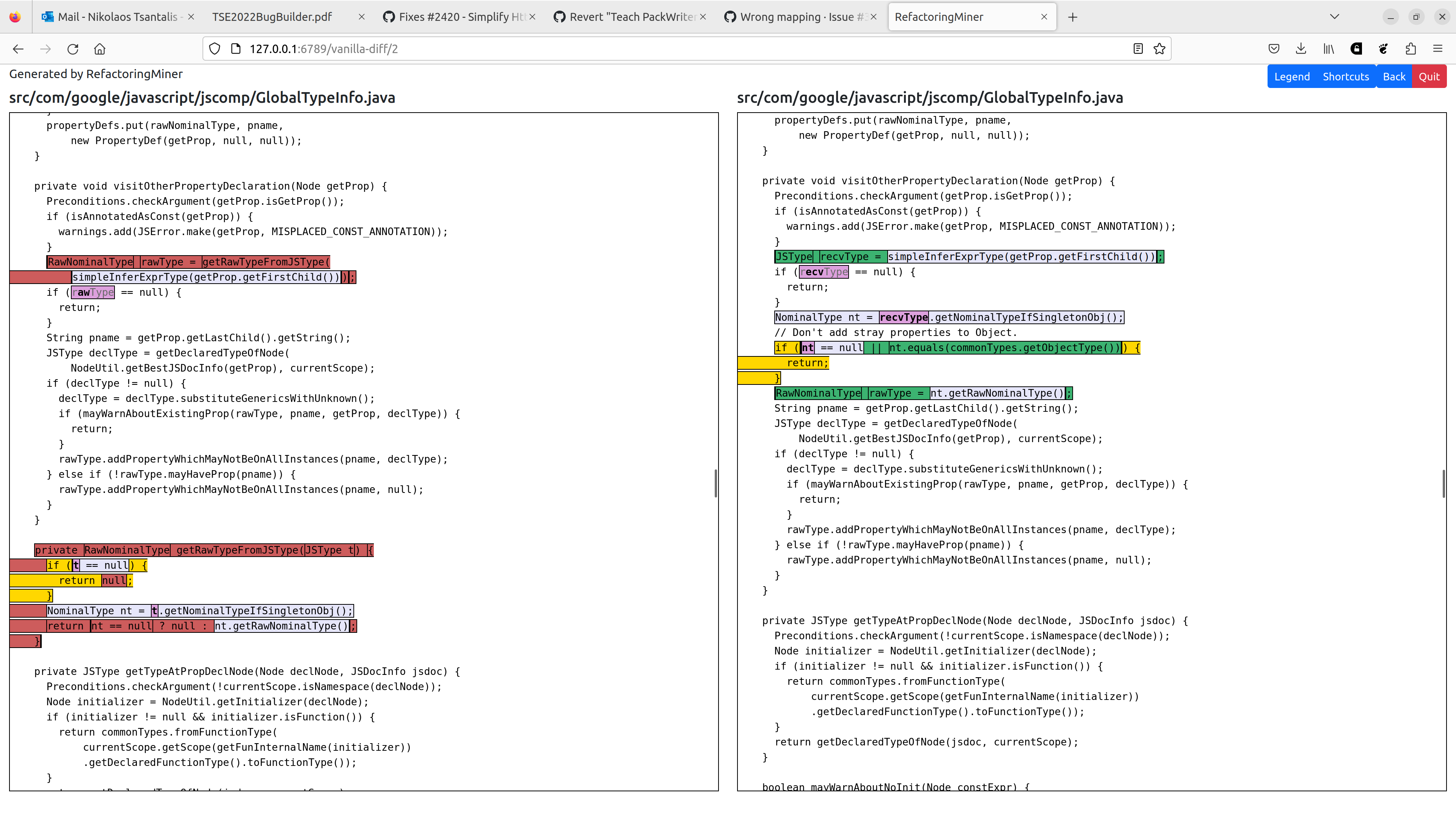 Wrong mapping · Issue #324 · tsantalis/RefactoringMiner · GitHub