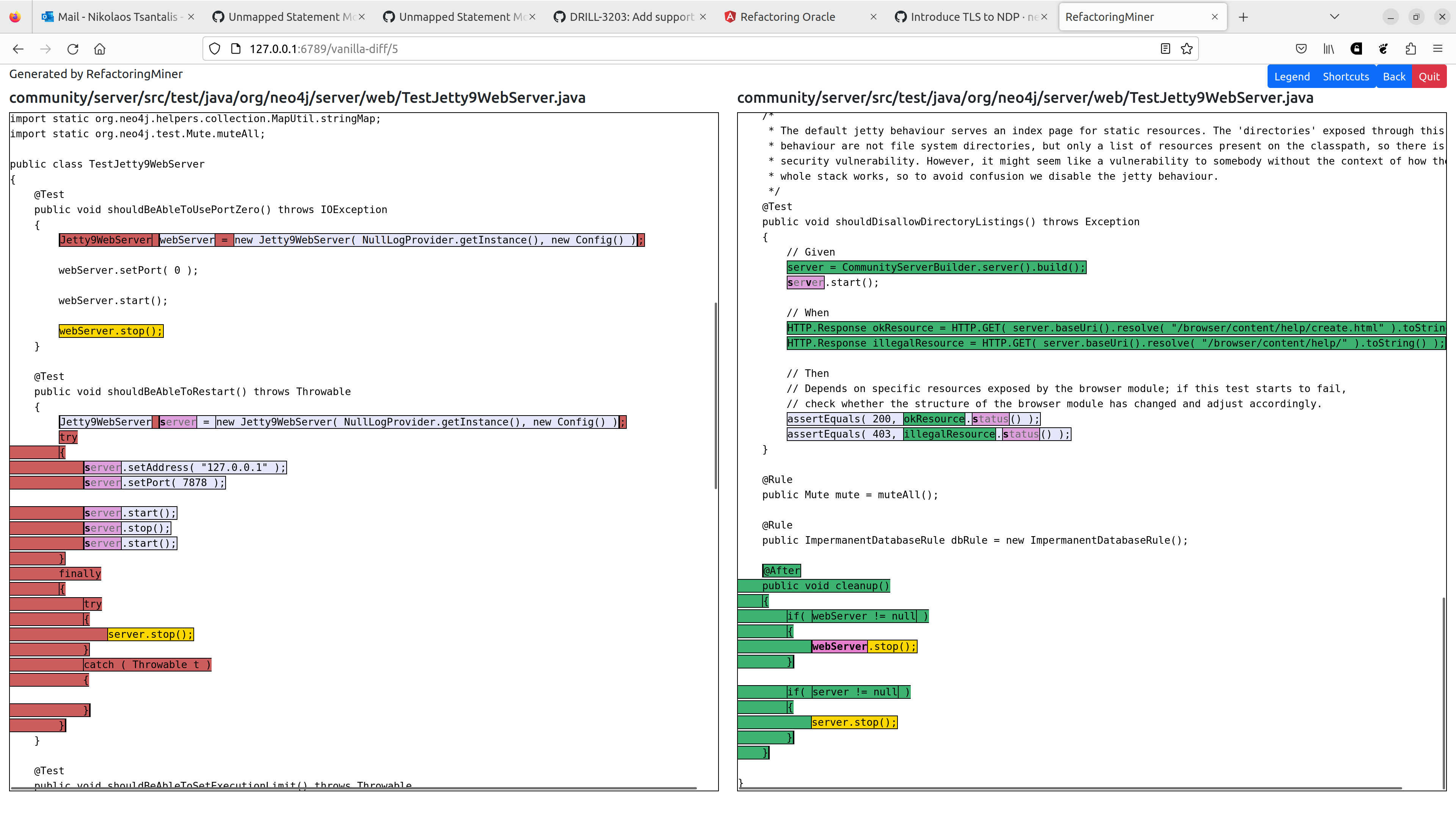 Unmapped Statement Move: field initialization moved from @Before method ...