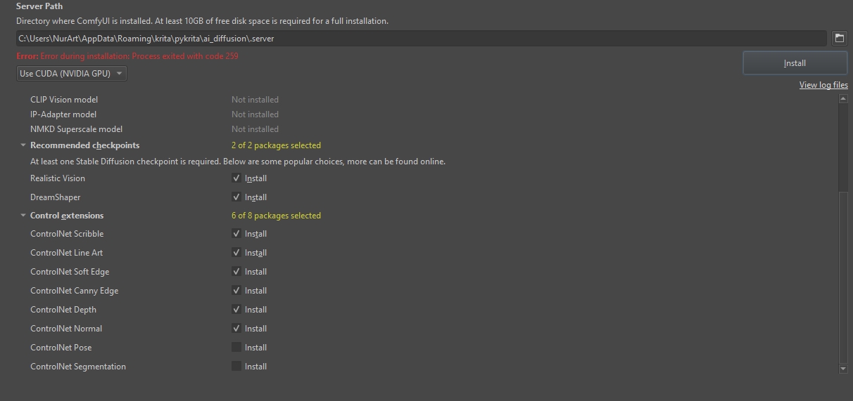 Installation Error Issue 29 Acly Krita Ai Diffusion Github