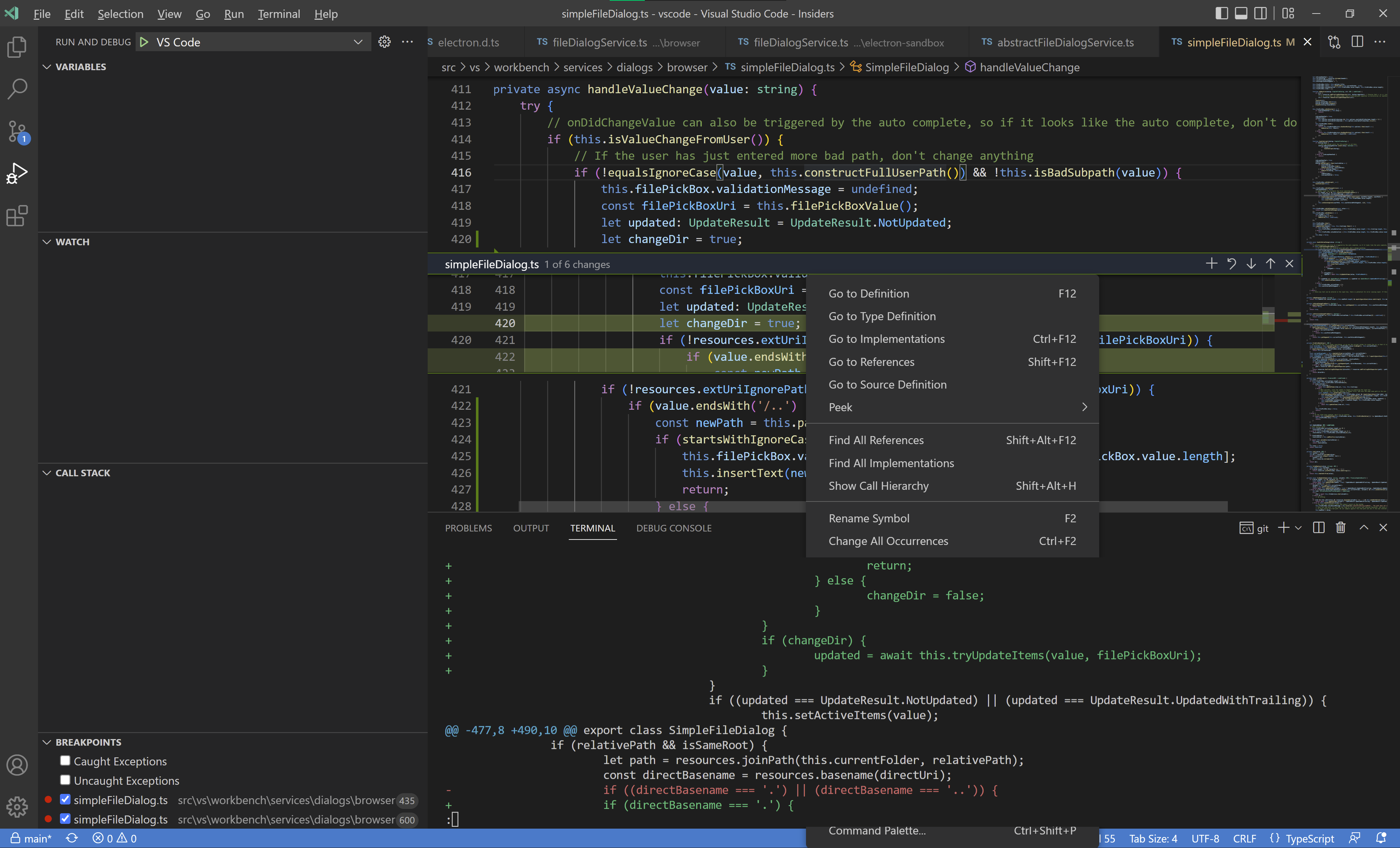 Context menu is sometimes obscured by terminal · Issue #154638 ...