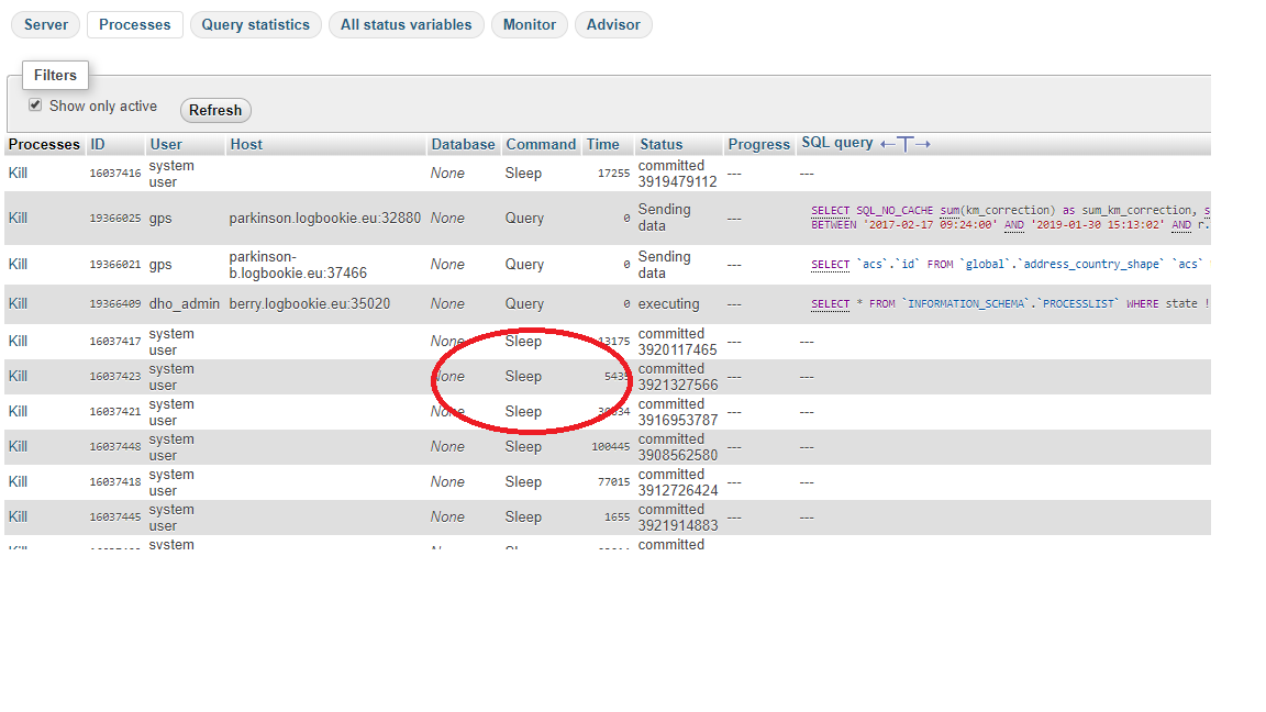 processlist: show only active doesn't work · Issue #14920 · phpmyadmin ...