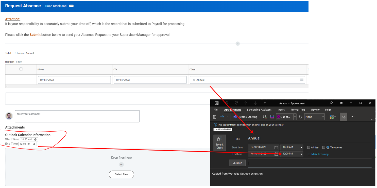 GitHub Strick workday outlook sync