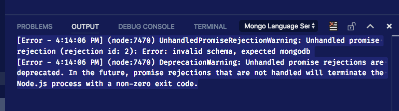 Mongo Language Server output channel keeps popping up · Issue #30 ...