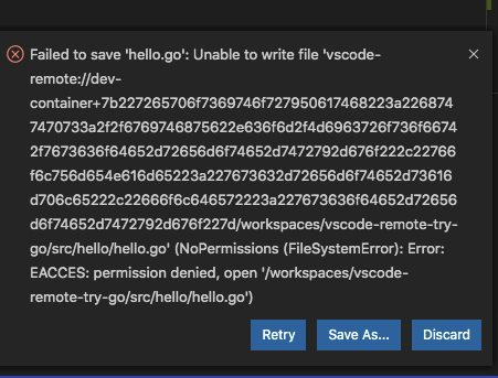 unable to save file in Go sample container app · Issue #2248 ...