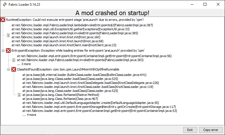 Latest Fabric version possibly incompatible with Fabric Mod Loader ...