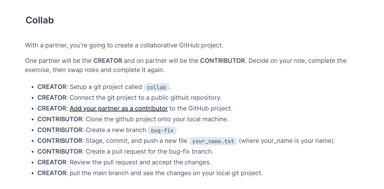 This exercise can have a single creator and many contributors to make ...
