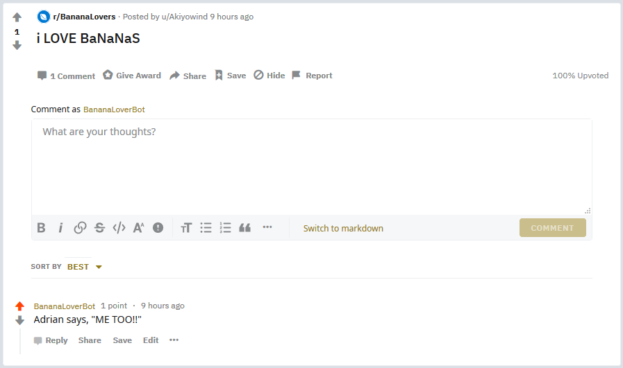 GitHub - adrianmoo2/reddit-banana-bot: A Reddit Bot that encourages ...