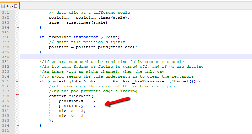 White lines appear while zooming the image to deep levels on FF (like ...