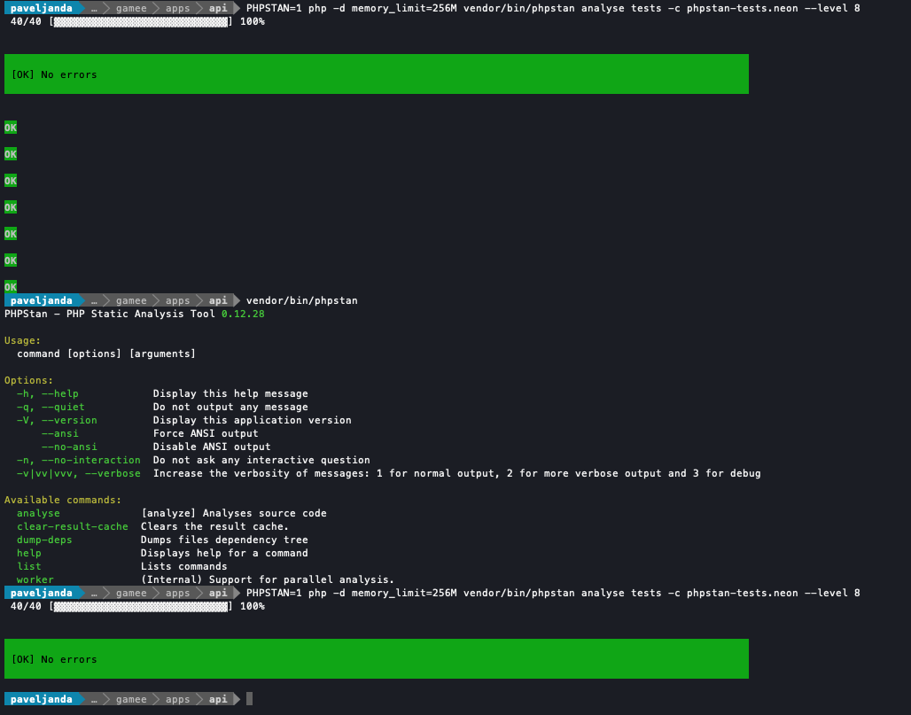 Multiple Ok S Are Thrown Into Console Issue 34 Phpstan Phpstan Github