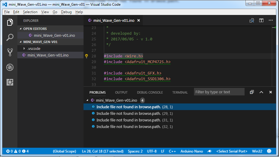 Измените include path visual studio code