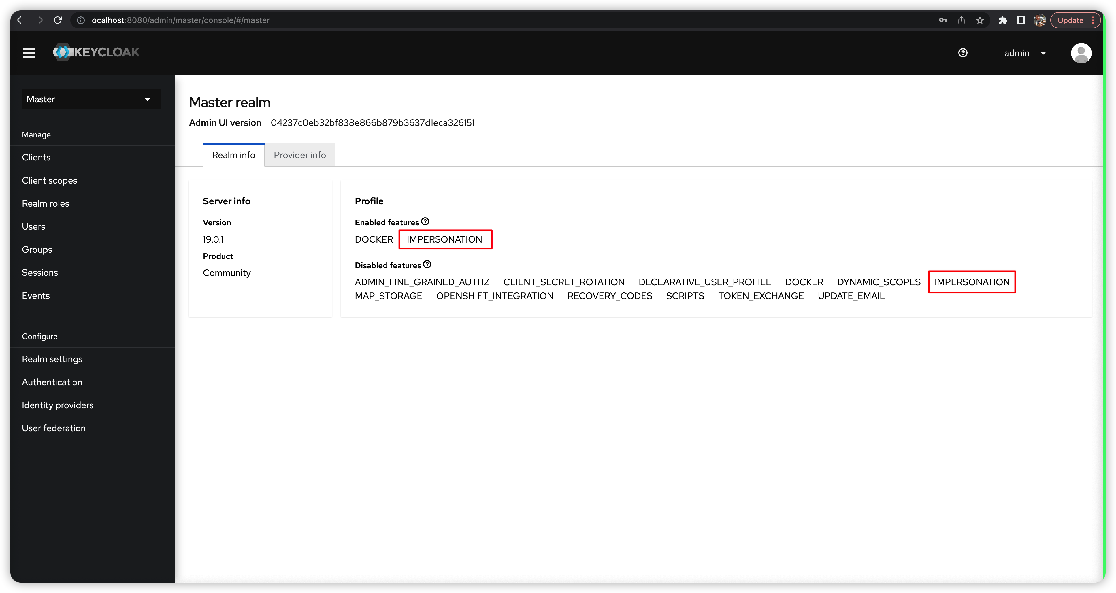 Disabling features (impersonation) not working with Dockerfile · Issue