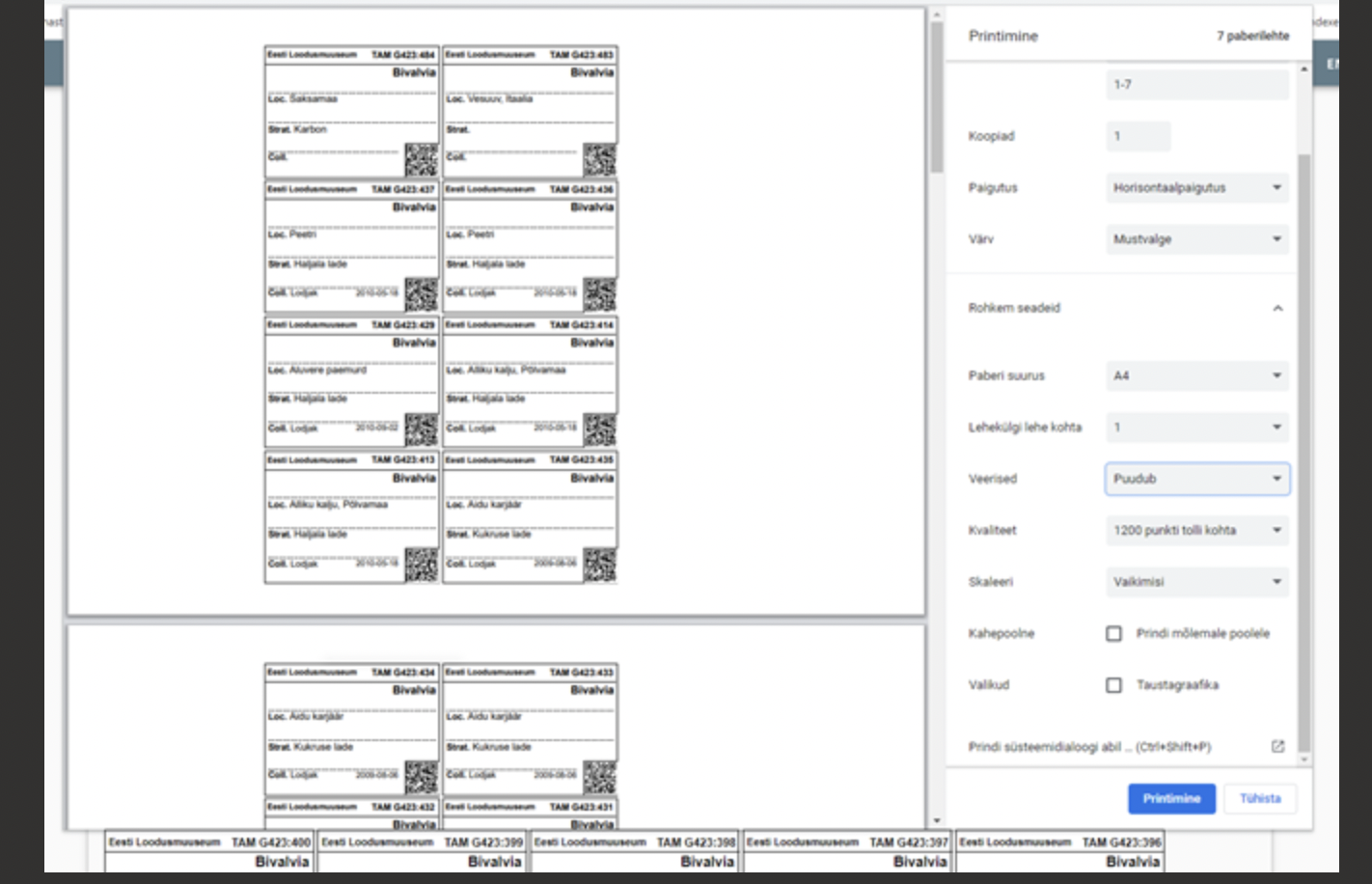Label printing problems · Issue 736 · geocollections/sarvworkbench