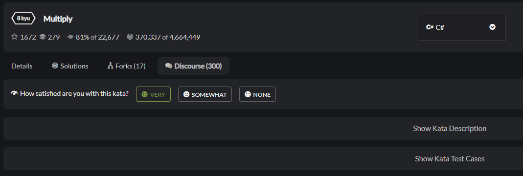 Kata voting widget only appears when user has chosen a language version ...