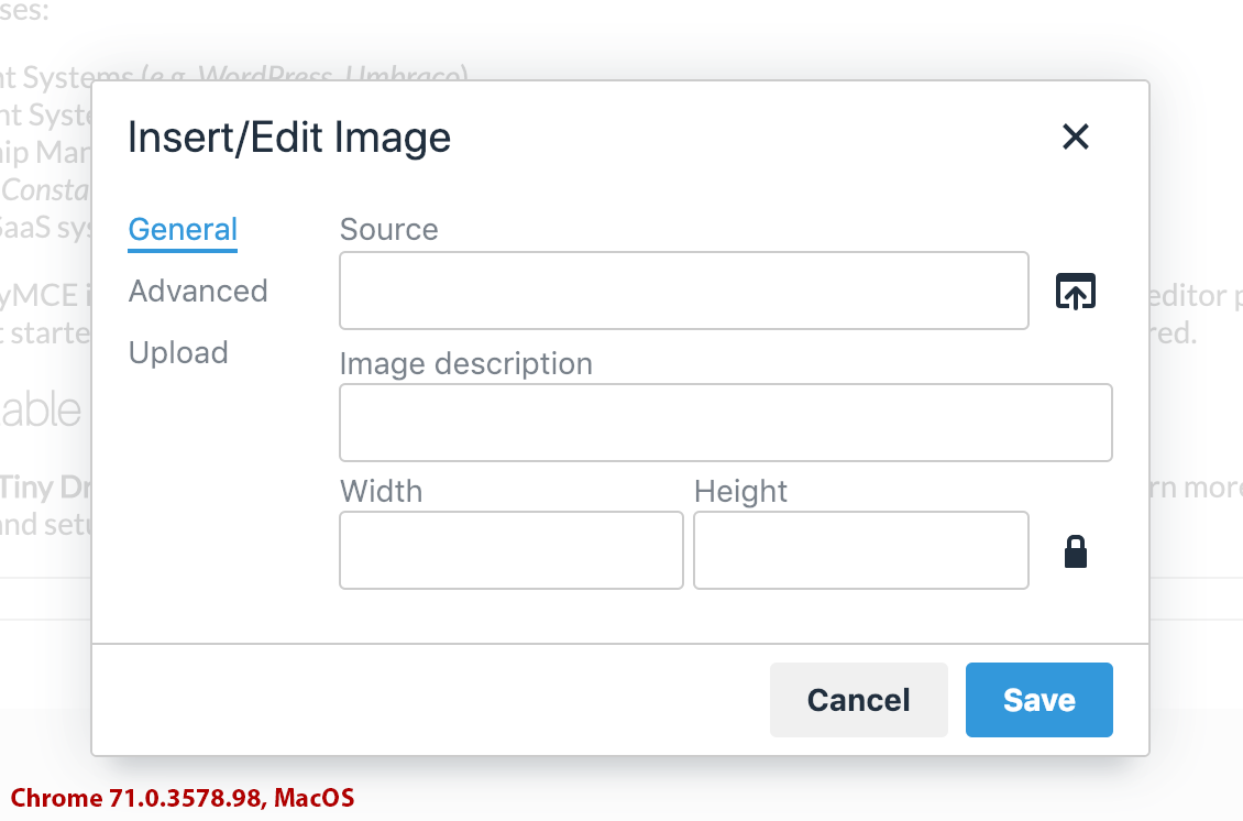 TinyMCE 5 RC1 Image and Media plugins dialog width on Firefox/Edge ...