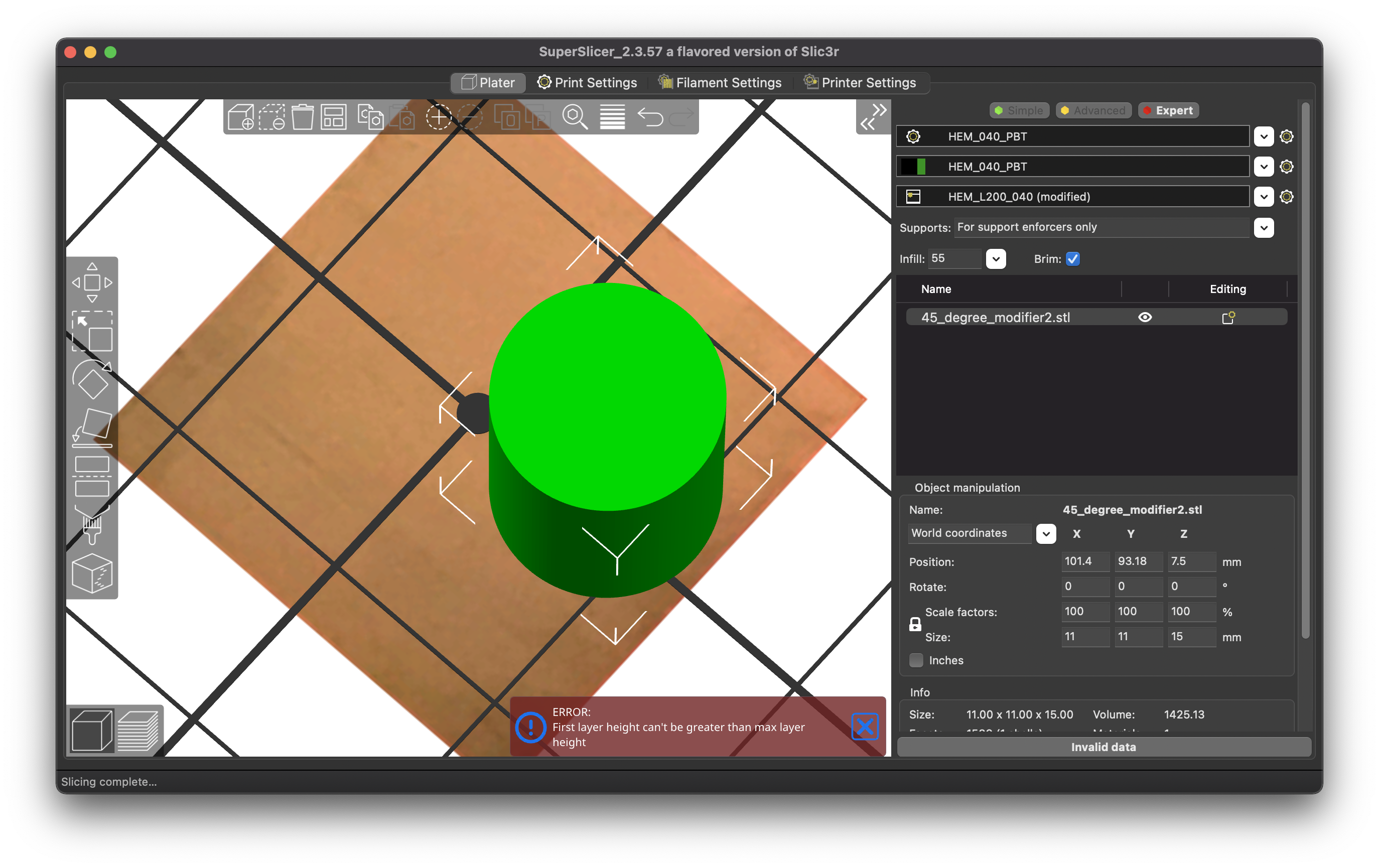 Default value for Max layer height prevents the slicing. · Issue #1474 ...