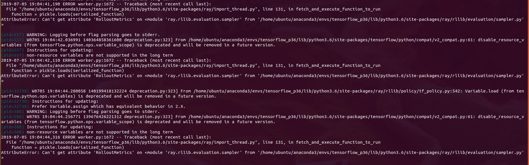 Import thread error when new workers are started (regression from 0.7.1 ...