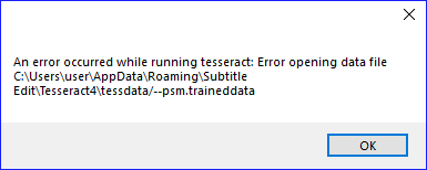 "An error occurred while running tesseract - error opening data file ...