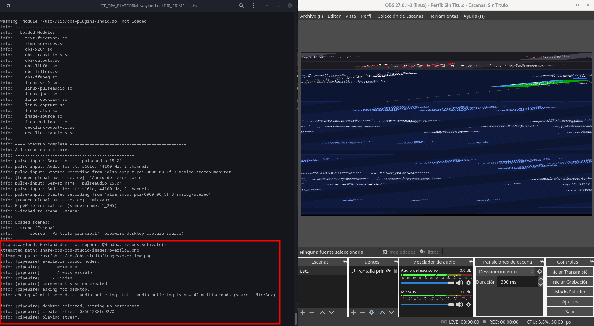 Pipewire Capture image corrupt on gnome · Issue 4961 · obsproject/obs