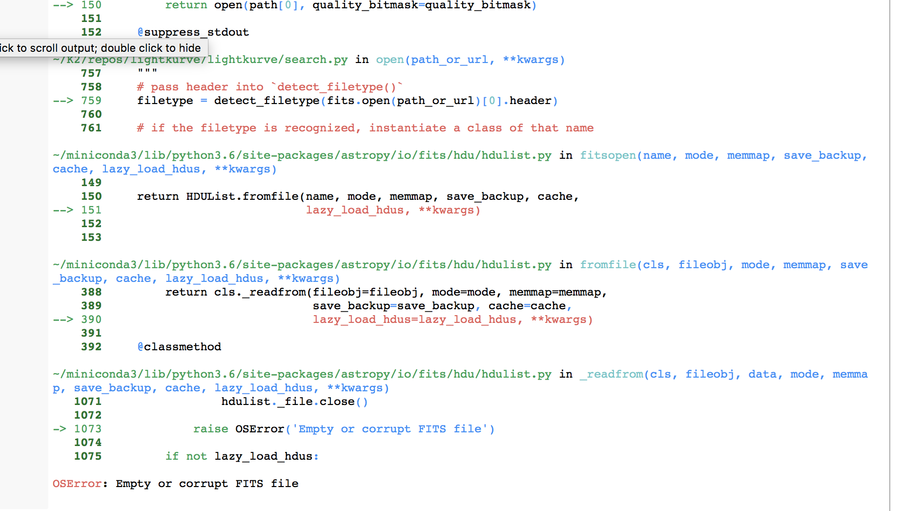 Search fails and gives Empty or corrupt FITS file error · Issue #411 ...