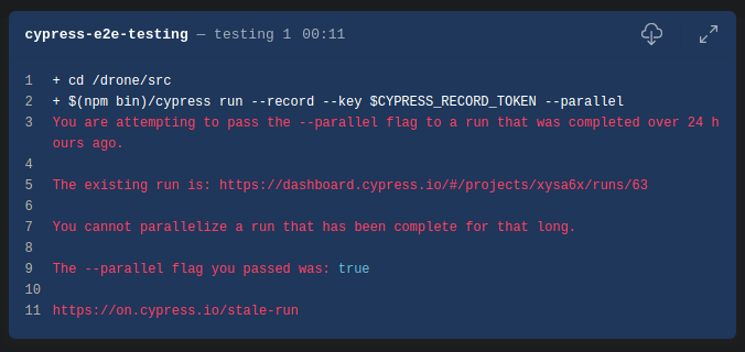 Erroneous parallel flag on a run that was completed over 24 hours ago ...