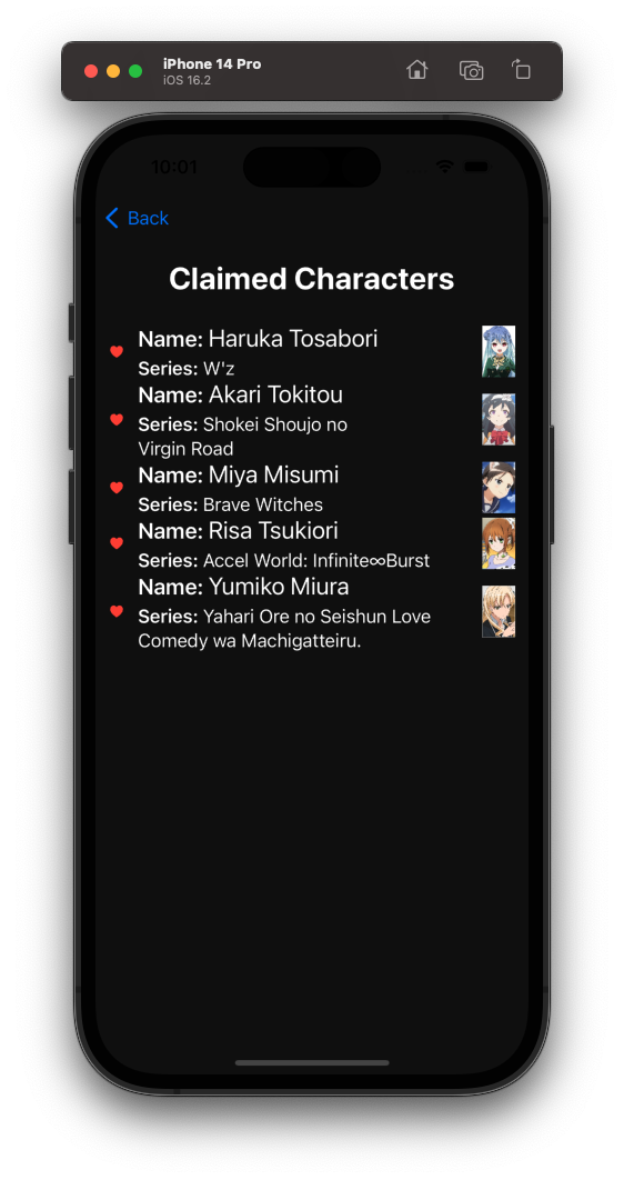 GitHub - KaiLee97/CharacterCollector: Character Collection iOS app ...