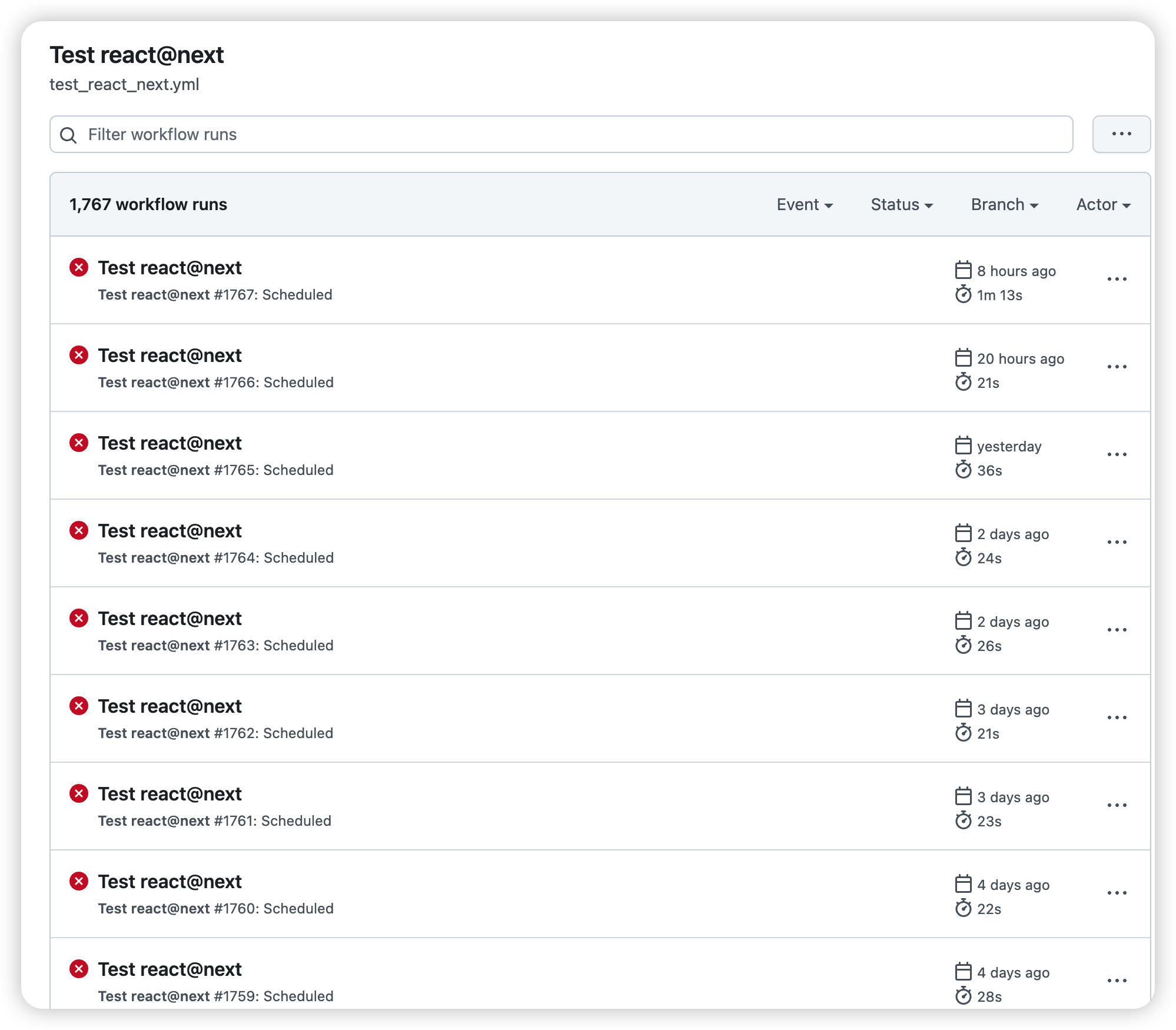 CI: react@next react@experimental tests broken · Issue #38125 · vercel ...