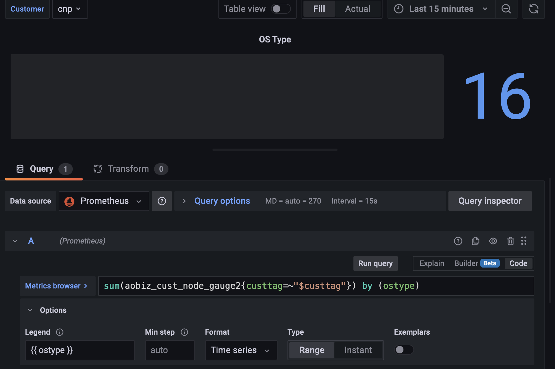 Bar gauge doesn't show display name when single value is returned from