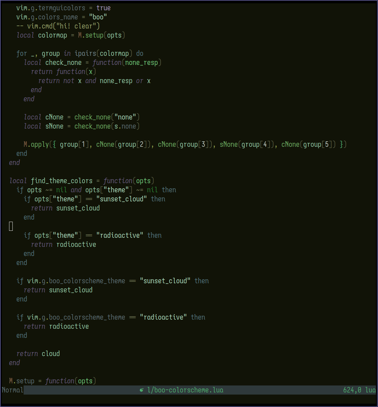 Screenshot of the source code showing sunset_cloud