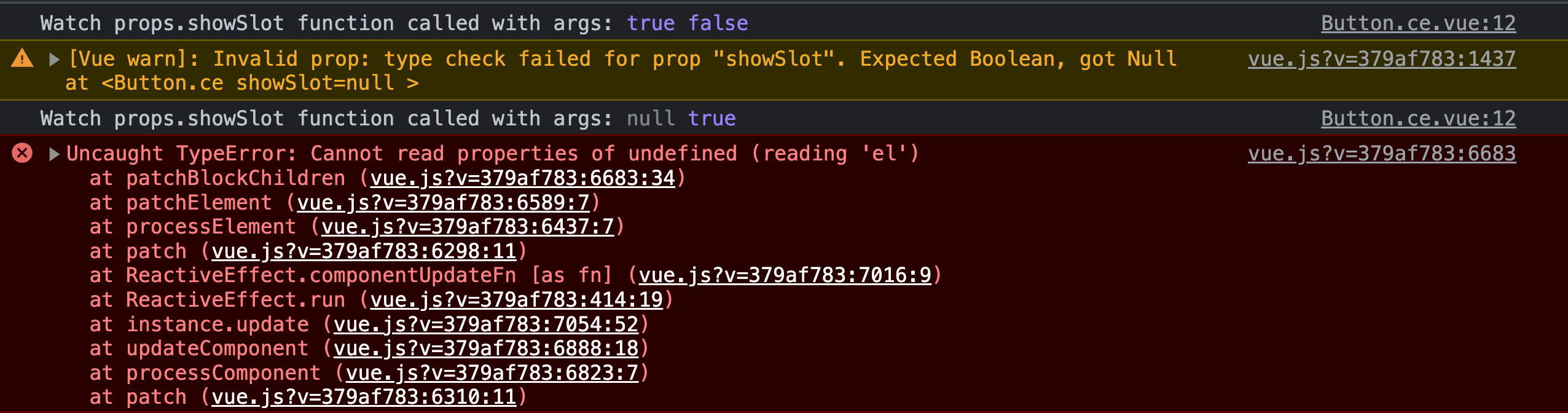 Conditional rendering of slots when using Vue for  Components