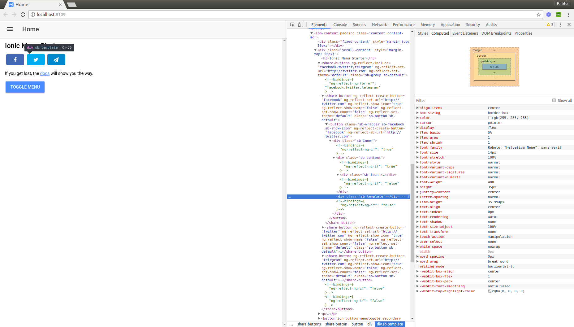 Buttons not properly shown in sidemenu using Ionic 3 framework · Issue ...
