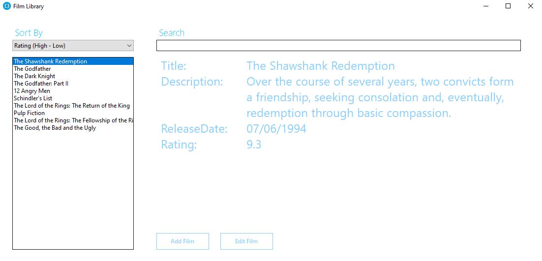 GitHub - endezchavez/Film-Library: An application made using C# to ...