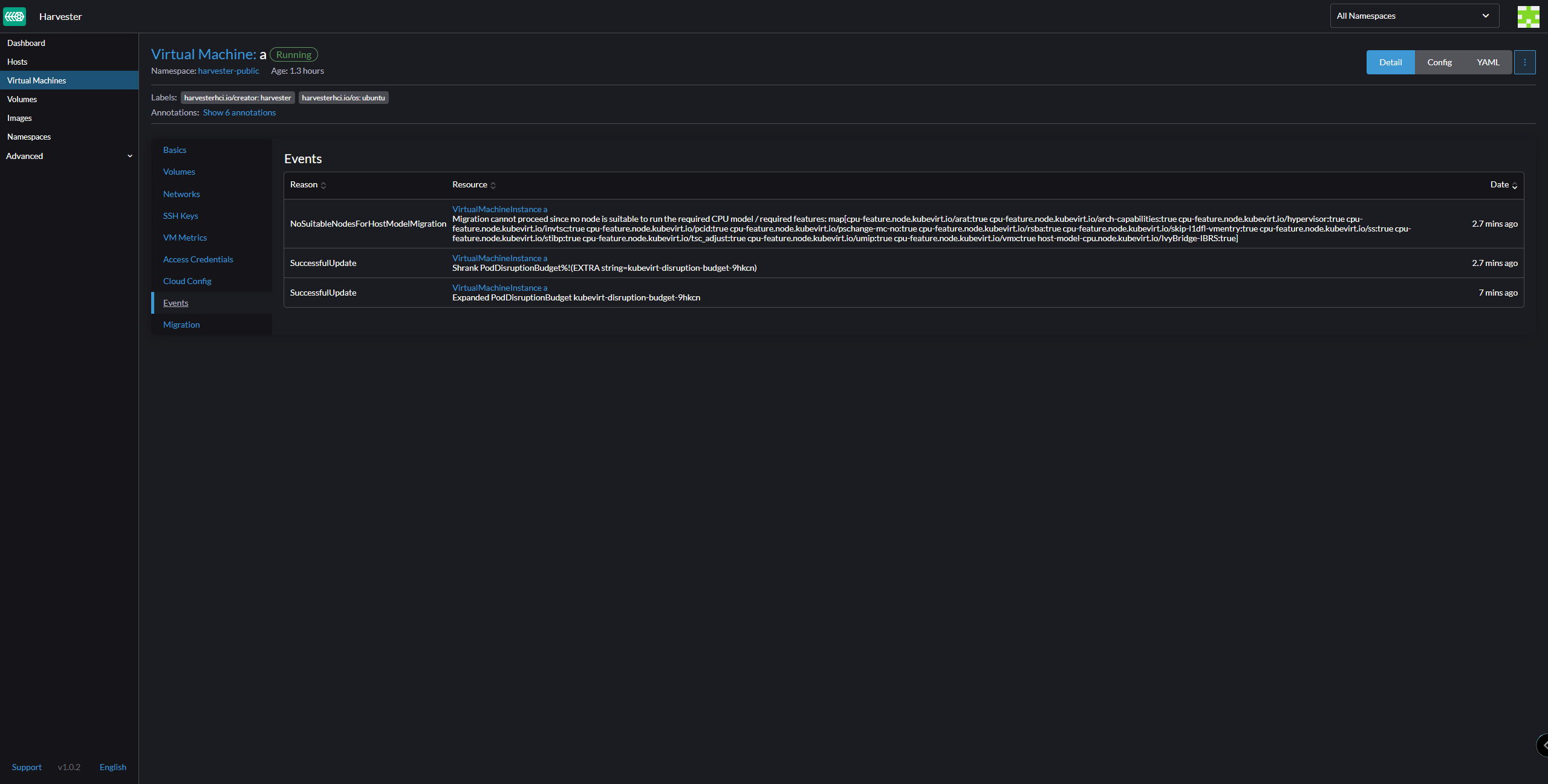 [BUG] VM migration failed · Issue #2407 · harvester/harvester · GitHub
