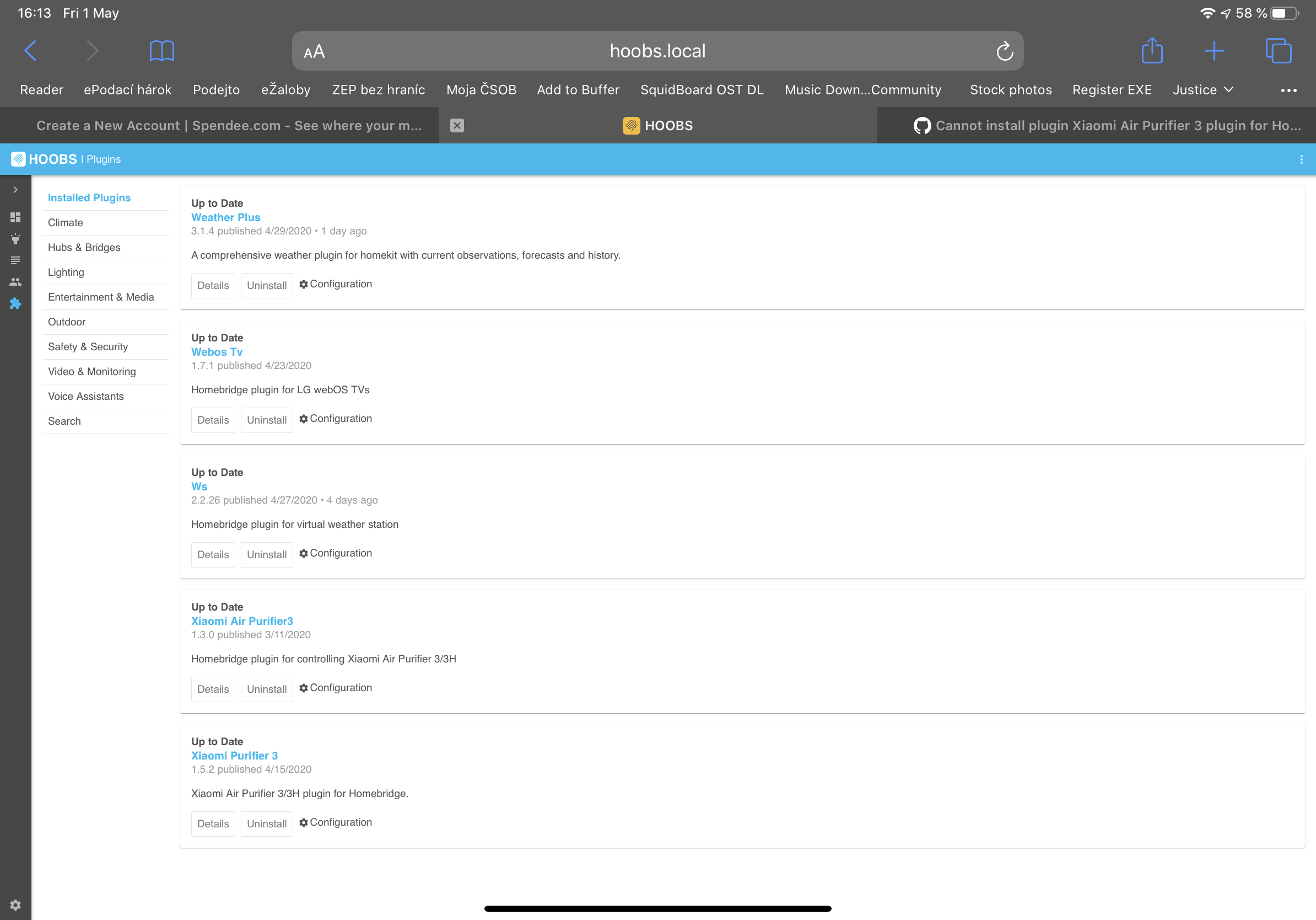 Cannot install plugin Xiaomi Air Purifier 3 plugin for Homebridge