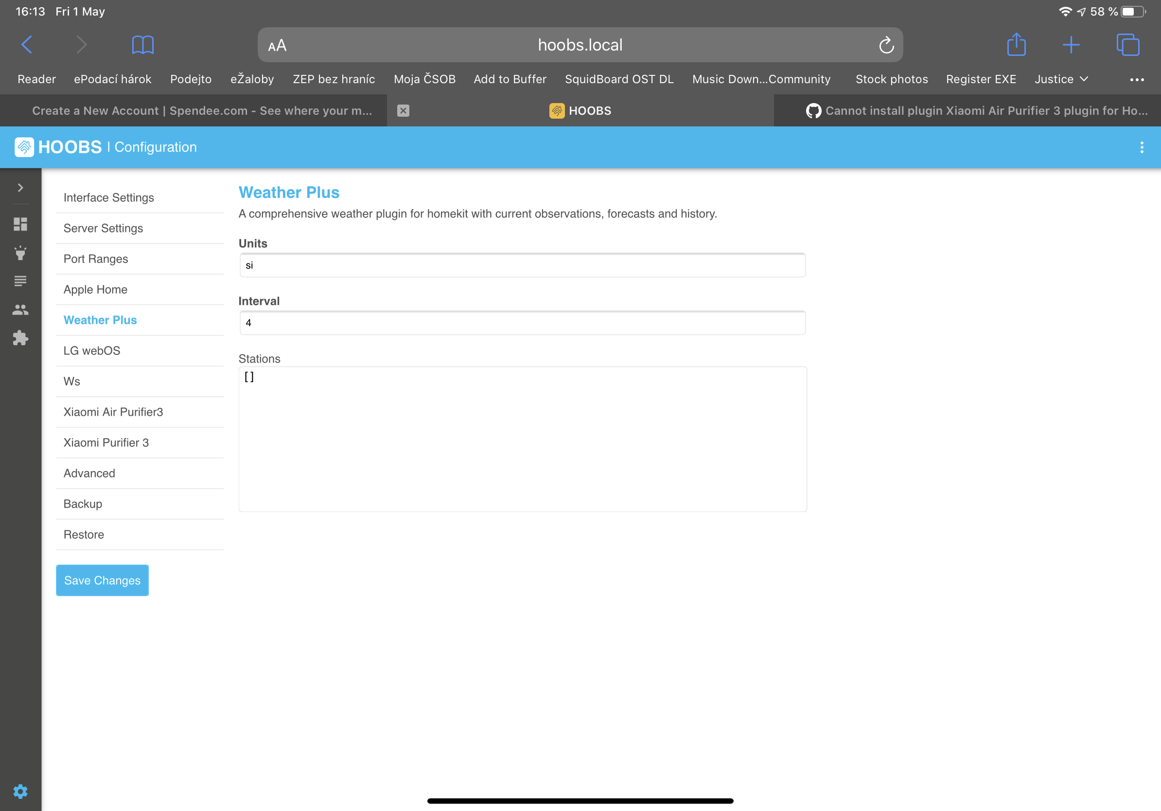 Cannot install plugin Xiaomi Air Purifier 3 plugin for Homebridge