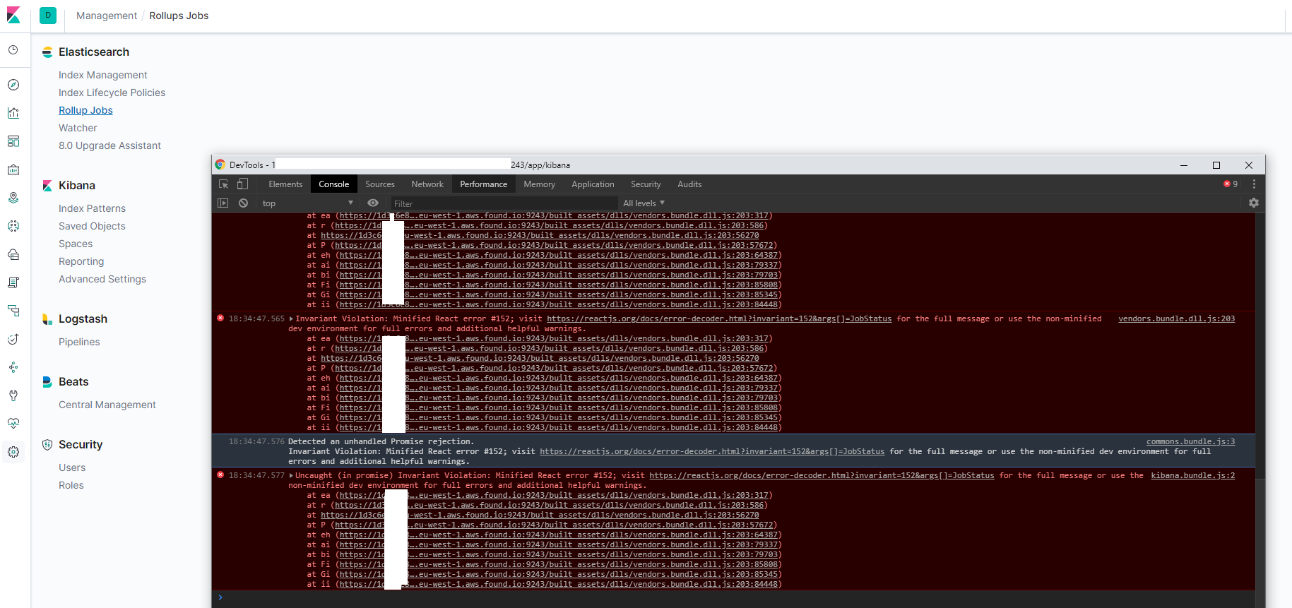 Kibana Rollup Jobs panel breaks when job status is "stopping" · Issue ...