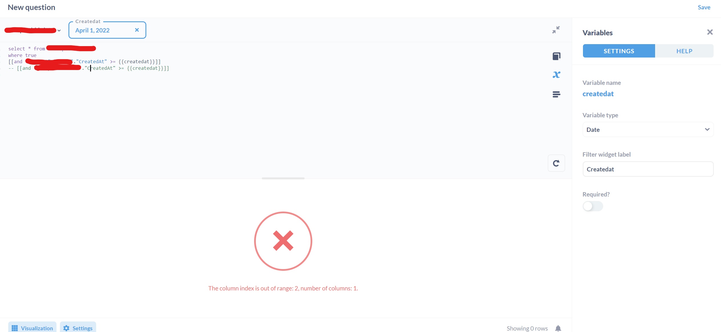 Commented filter causes query to fail despite correct presence of query ...