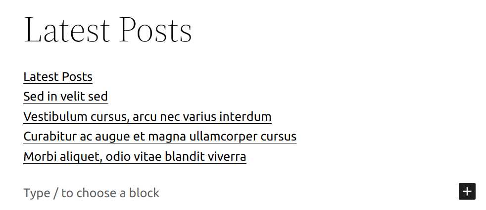 WordPress Block Editor - Latest Posts Block 