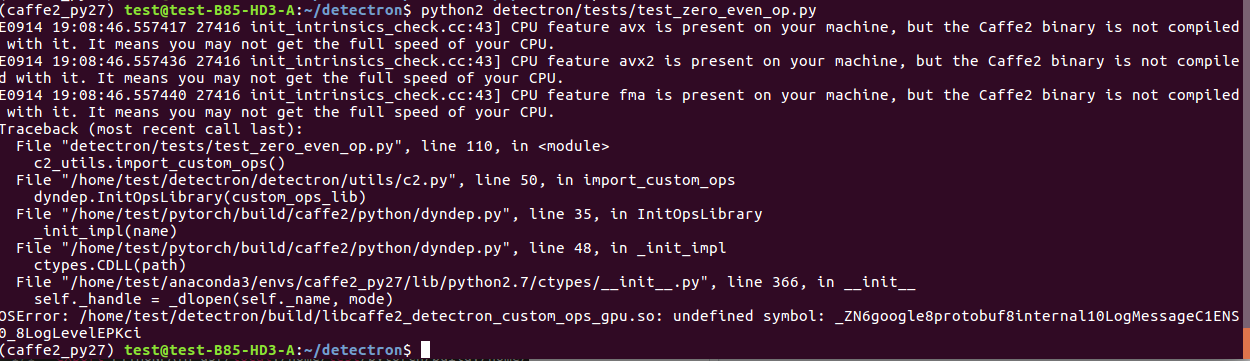 When I use "python2 detectron/tests/test_zero_even_op.py ",I get the ...