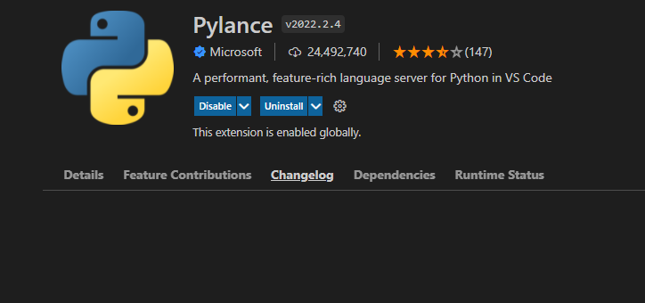 pylance changelog doesn't appear in extension in VS Code · Issue #2418 ...