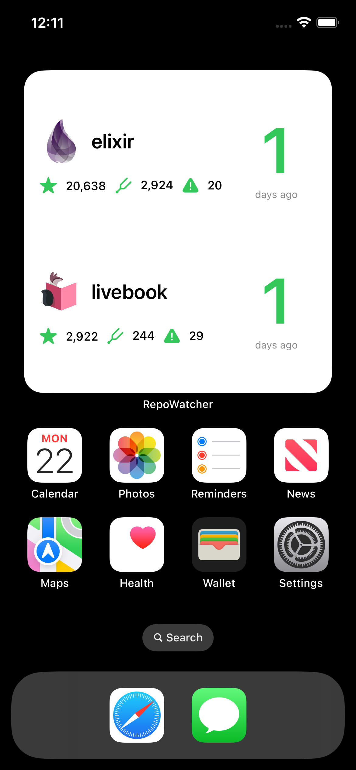 GitHub - fabianskier/RepoWatcher: Medium SwiftUI widget about Github ...