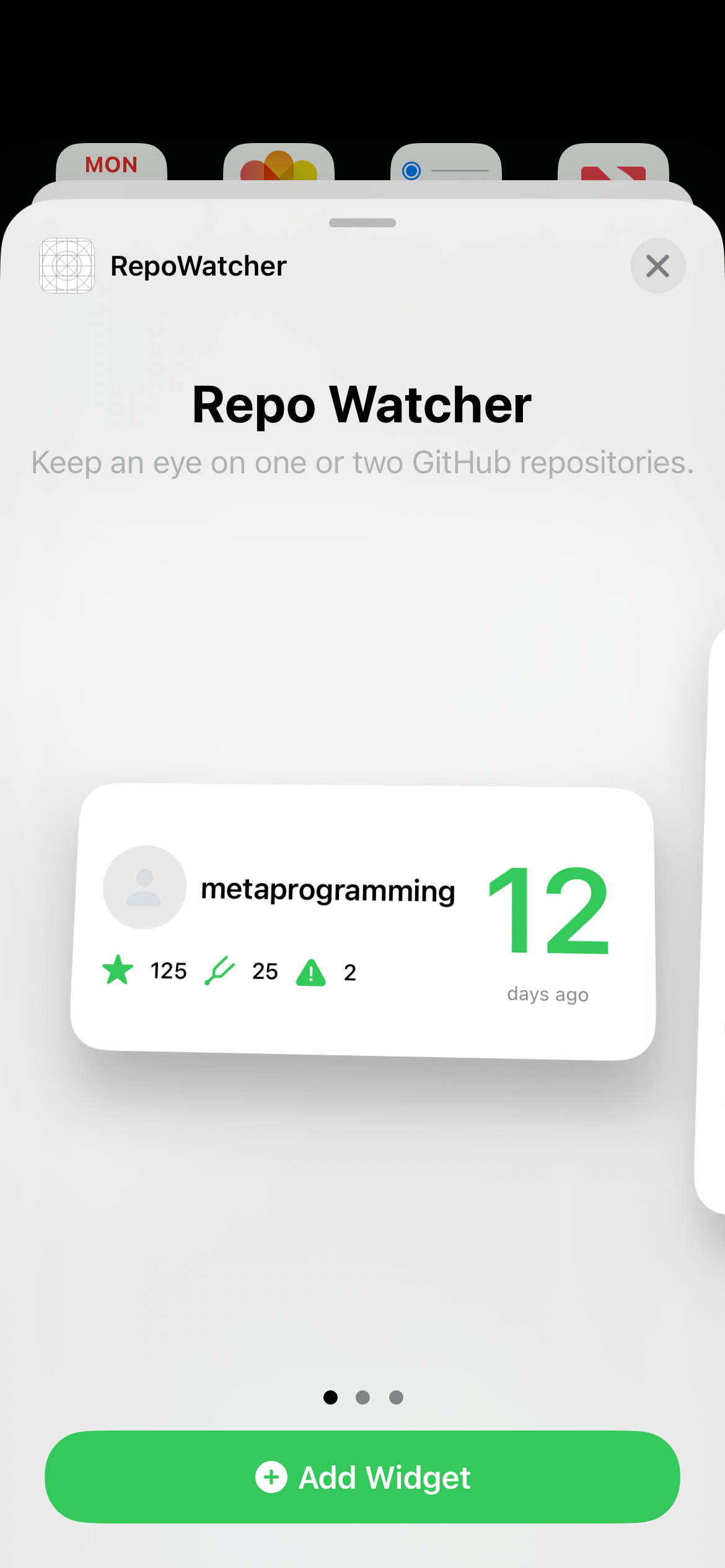 GitHub - fabianskier/RepoWatcher: Medium SwiftUI widget about Github ...