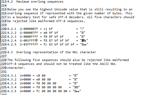 UTF-8 Decoding does not correctly handle overlong sequences · Issue ...