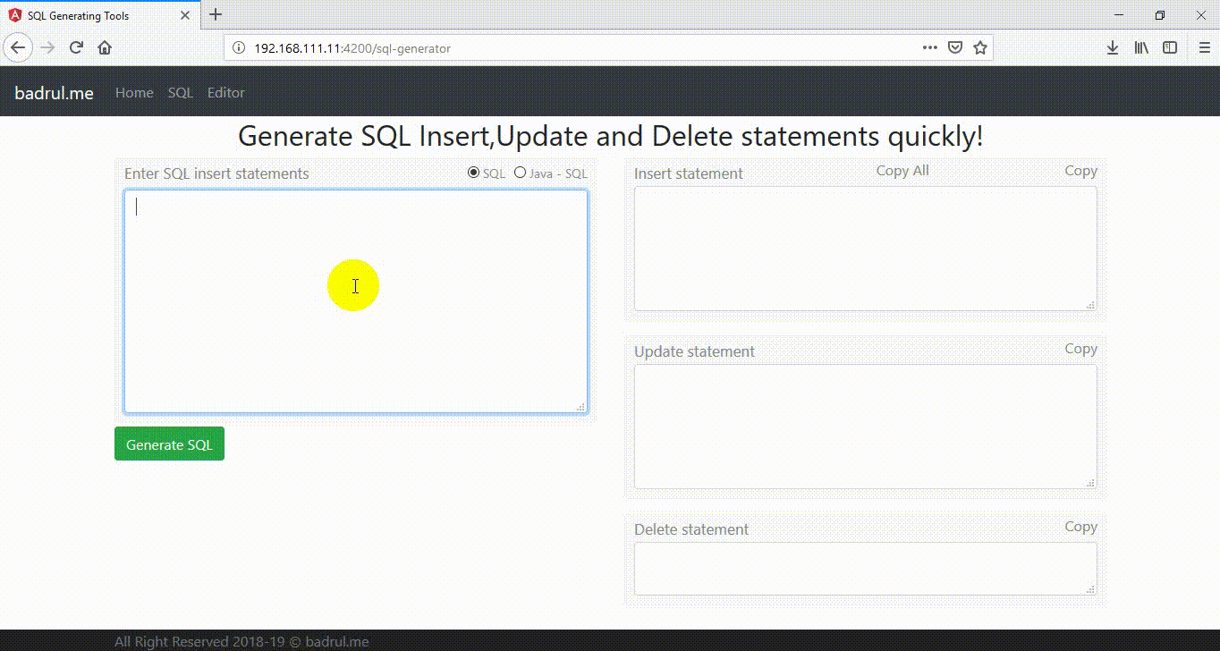 GitHub - Hriody3328/SQL-Generator: SQL Generating Tools