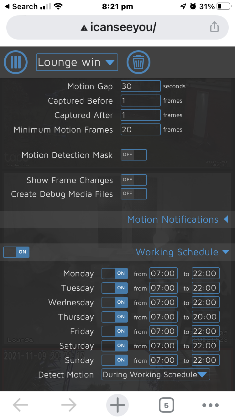 The Schedules is not working · Issue 2837 · motioneyeproject