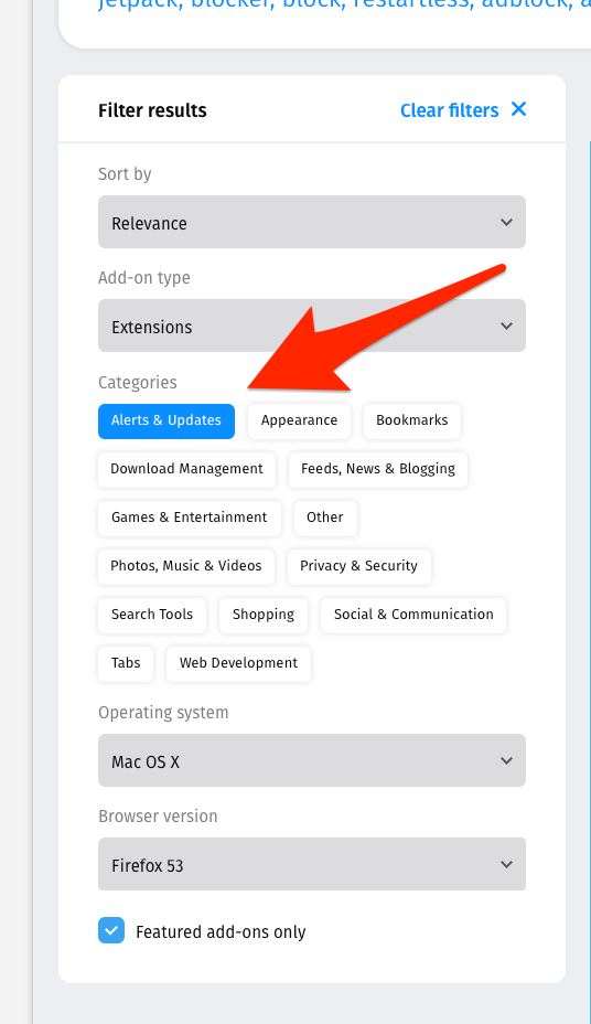 Add categories to search filters · Issue #10779 · mozilla/addons · GitHub