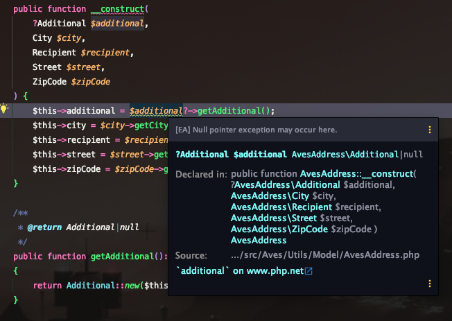 False Positive - Nullsafe operator