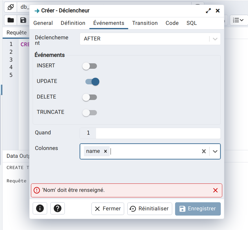 Can't create trigger "AFTER UPDATE OF" with pgadmin · Issue #5790 ...