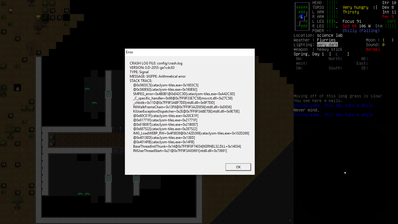 Eventual Crash after moving around, Arithmetic Error · Issue #29788 ...